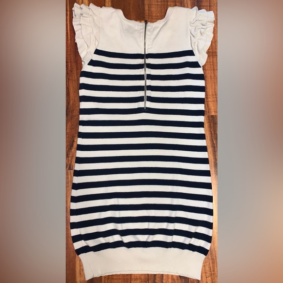 Glimmer by JJ Basics - Ruffled cap sleeve striped sweater dress - Picture 4 of 8